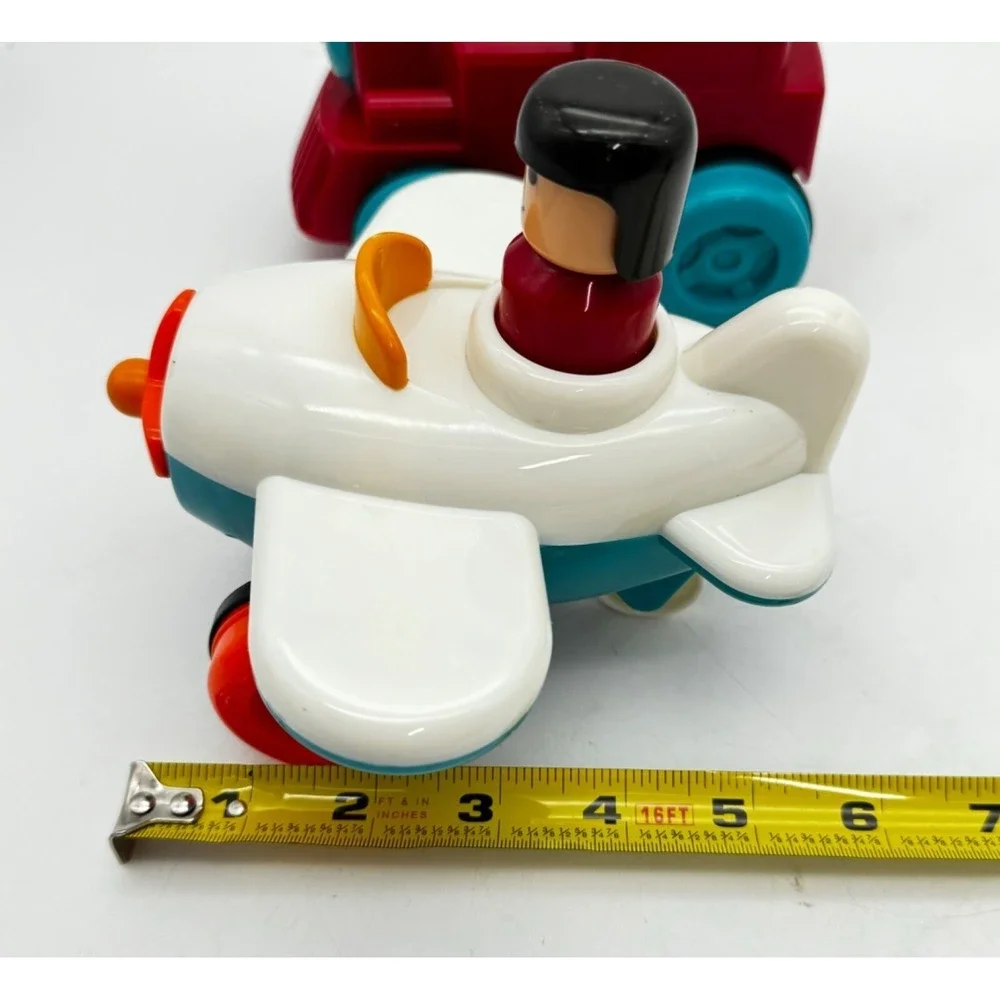 BATTAT Push & Go Airplane & Train Toy Vehicles Set Toddlers Pull‎ & Go